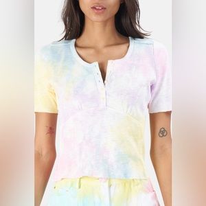 LOVESHACKFANCY Aired Top in unicorn tie dye size large